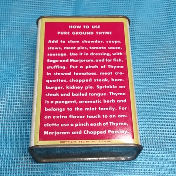 Vintage Schilling Thyme Full Spice Tin - Picture 3 of 6